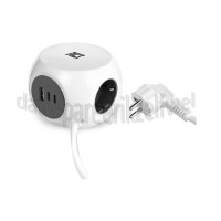 Foto van ACT Tafelcontactdoos Stekkerdoos Kubusvormig, 1,5m 3-voudig incl. 3x USB-C/A, wit 