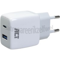 Foto van ACT USB Oplader USB-C & USB-A lader 20W Power Delivery PPS, Quick Charge, GaNFast 