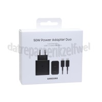 Foto van Samsung USB power adapter 50W Power Adapter Duo Zwart, 2x USB-C 