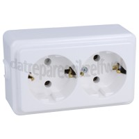 Foto van Kopp Wandkontaktdoos Standaard 2V RA Opbouw, Arctic Wit Binnen, IP20, 16A 