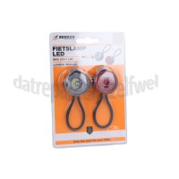 Foto van Lamp LED Fietslampen Rond 2 Delig 2 Standen, 2x CR2032 Inbegrepen 