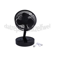 Foto van Benson Ventilator Telescopisch Oplaadbaar, Opvouwbaar, Zwart 