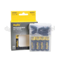 Foto van Aqiila Batterij Rechargeable USB-C, AA, 4 Stuks 2000mAh 