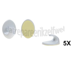 Foto van Deltafix Wandhaak Wandhaak middel wit Zelfklevend 38mm 