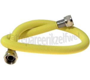 Foto van Gasslang RVS gasslang alleen voor inbouw apparatuur 80 cm geel met koppelingen 