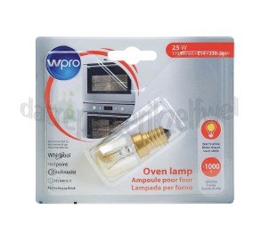 Foto van WPRO Lamp Ovenlamp 25W E14 T25 L.55mm, diam. 23mm 