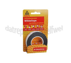 Foto van Deltafix Tape Wikkel tape zwart Zelf vulkaniserend 4mx19mm 