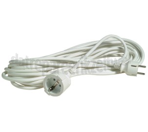 Foto van Snoer 3x1.5mm2 2.5A wit RA 10M geaard verlengsnoer 