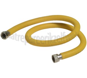 Foto van Gasslang RVS gasslang alleen voor inbouw apparatuur 120cm geel met koppelingen 