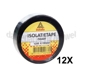 Foto van Deltafix Tape Isolatieband zwart zelfklevend 10mx19mm 