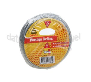Foto van Deltafix Waslijn L 15mtr doorsn. 3.5mm Transparant met metaaldraadkern 