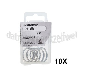 Foto van Deltafix Sleutelring Sleutel ringen Vernikkeld 24mm 