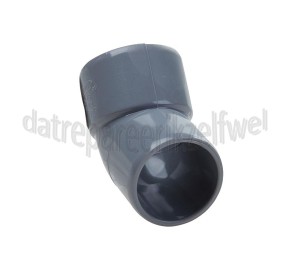 Foto van Dps Bocht PVC 40mm 45 gr. 1x spie 1 x lijm 