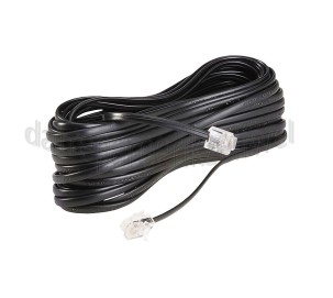 Foto van BMS Aansluitkabel RJ11 (M) - RJ11 (M), zwart, 10 m Silverline 