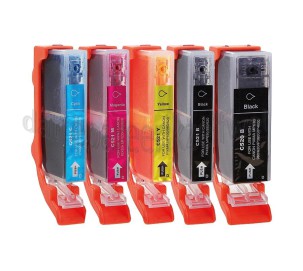 Foto van Easyfiks Inktcartridge PGI 520 CLI 521 Multipack BK/BK/C/M/Y + Chip Pixma iP3600,Pixma iP4600 