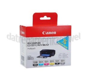 Foto van Canon Inktcartridge PGI 550 CLI 551 Multipack BK/BK/GY/C/M/Y Pixma MX925, MG5450 