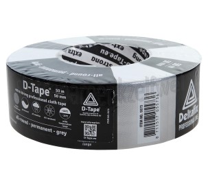 Foto van Deltafix Tape D-Tape grijs Extra sterk, 50m x 50mm 