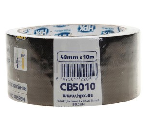Foto van HPX Tape Pantsertape Zwart Duct Tape, 48mm x 10 meter 