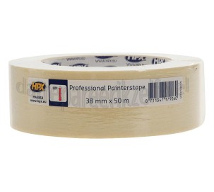 Foto van HPX Tape Afplakband 60 Graden Cremewit Masking Tape, 38mm x 50 meter 