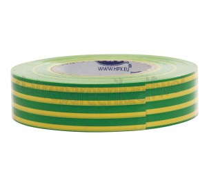 Foto van HPX Tape PVC Geel/Groen Isolatietape, 19mm x 20 meter 