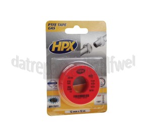 Foto van HPX Tape PTFE Gas Wit Isolatietape, 12mm x 12 meter 