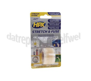 Foto van HPX Tape Stretch & Fuse Transparant Isolatietape, 25mm x 1,8 meter 