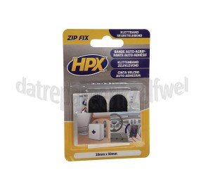 Foto van HPX Klittenband Zelfklevende Klittenband Pads Zwart per 2 Zip Fix, 20mm x 50mm 