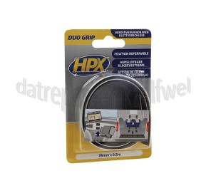 Foto van HPX Klikbevestiging Hersluitbare Pads, Zwart Duo Grip, 25mm x 0,5 meter 
