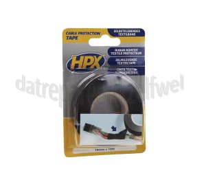 Foto van HPX Tape Kabelbomen Tape Zwart Beschermingstape, 19mm x 10 meter 