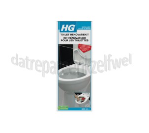 Foto van HG Reiniger Toilet renovatie kit Reiniger, schrobber, schrobpad en handschoenen 