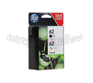 Foto van HP Hewlett-Packard Inktcartridge HP 62 Black en Color Combo 2-pack Officejet 5740, Envy 5640 