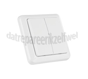 Foto van KlikAanKlikUit Schakelaar Dubbele Wandschakelaar AWST-8802 Draadloze bediening 