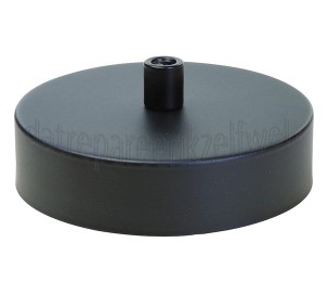 Foto van Calex Plafondplaat Metalen plafondplaat mat zwart 100mm, 1 gat 