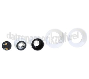 Foto van Lamphouder E14 40W Buitendraad wit Fitting met 2 ringen 