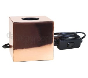 Foto van Calex Lamphouder Tafelarmatuur met schakelaar, koper E27, 1,8m snoer, max. 1x40W 
