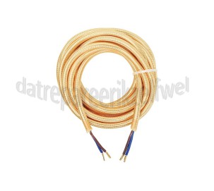 Foto van Calex Kabel Kabel metallic goud 2x0,75mm 3m Max. 250V-60W 