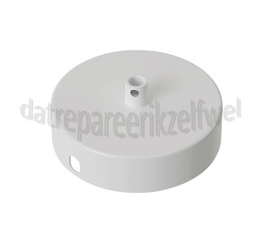 Foto van Calex Plafondplaat Metalen plafondplaat mat wit 100mm, 1 gat 