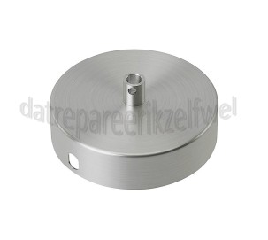 Foto van Calex Plafondplaat Metalen plafondplaat mat nikkel 100mm, 1 gat 