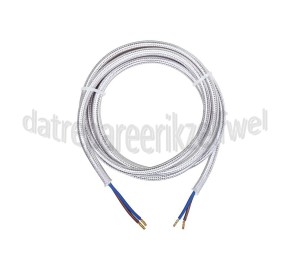 Foto van Calex Kabel Kabel metallic grijs 2x0,75mm 1,5m Max. 250V-60W 