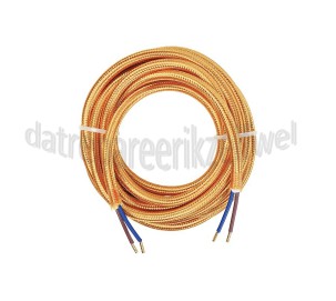 Foto van Calex Kabel Kabel goud 2x0,75mm 3m Max. 250V-60W 