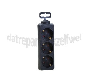 Foto van Exin Tafelcontactdoos Randaarde 2500W zwart 3-voudig 