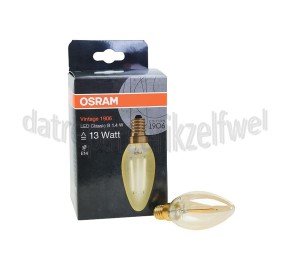 Foto van Osram Ledlamp Vintage 1906 LEDlamp Classic B35 1,5W, 120 Lumen, 2500K, E14 