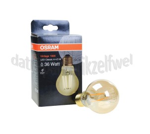 Foto van Osram Ledlamp Vintage 1906 LEDlamp Classic A60 4,5W, 420 Lumen, 2500K, E27 
