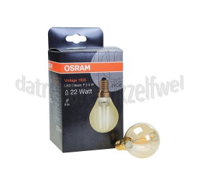 Foto van Osram Ledlamp Vintage 1906 LEDlamp Classic P45 2,5W, 220 Lumen, 2500K, E14 