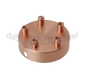 Foto van Calex Plafondplaat Metalen plafondplaat mat koper 100mm, 5 gaten 