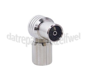 Foto van Hirschmann Coax Stekker Stekker IEC Contra Female tot 4.5mm kabel KOKWI3S, Schroef - Haaks, Metaal 