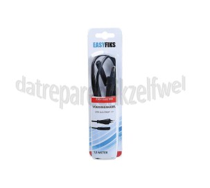 Foto van Easyfiks Netvoedingskabel Voedingskabel C7, 230V, 5 Amp 1.5 Meter, 2x0.75mm2 Radio 