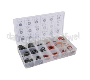 Foto van Assortimentdoos O-ringen, fiber-ringen, rubber ringen Afdichtingsringen 