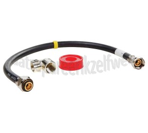 Foto van Easyfiks Gasslang Aansluit set compleet 60 cm voor los staande apparaten Comfort aansluiting, gasslang en teflontape 