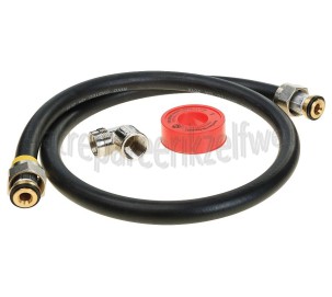 Foto van Easyfiks Gasslang Aansluit set compleet 100 cm voor los staande apparaten Comfort aansluiting, gasslang en teflontape 